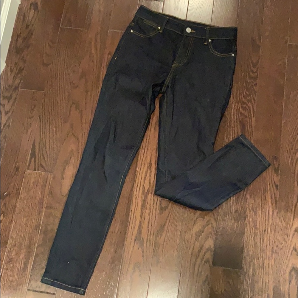 Club Monaco dark wash, high rise skinny jeans